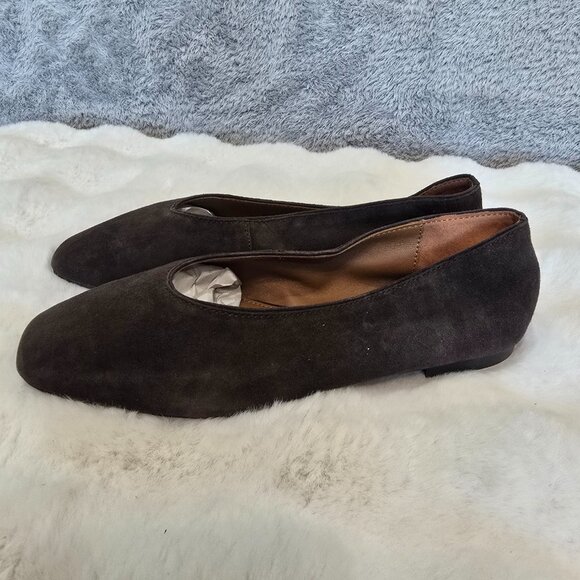 Madewell Mylie Ballet Flat Dark Carob Brown Suede Women's Sizes NEW Classic - Picture 2 of 10